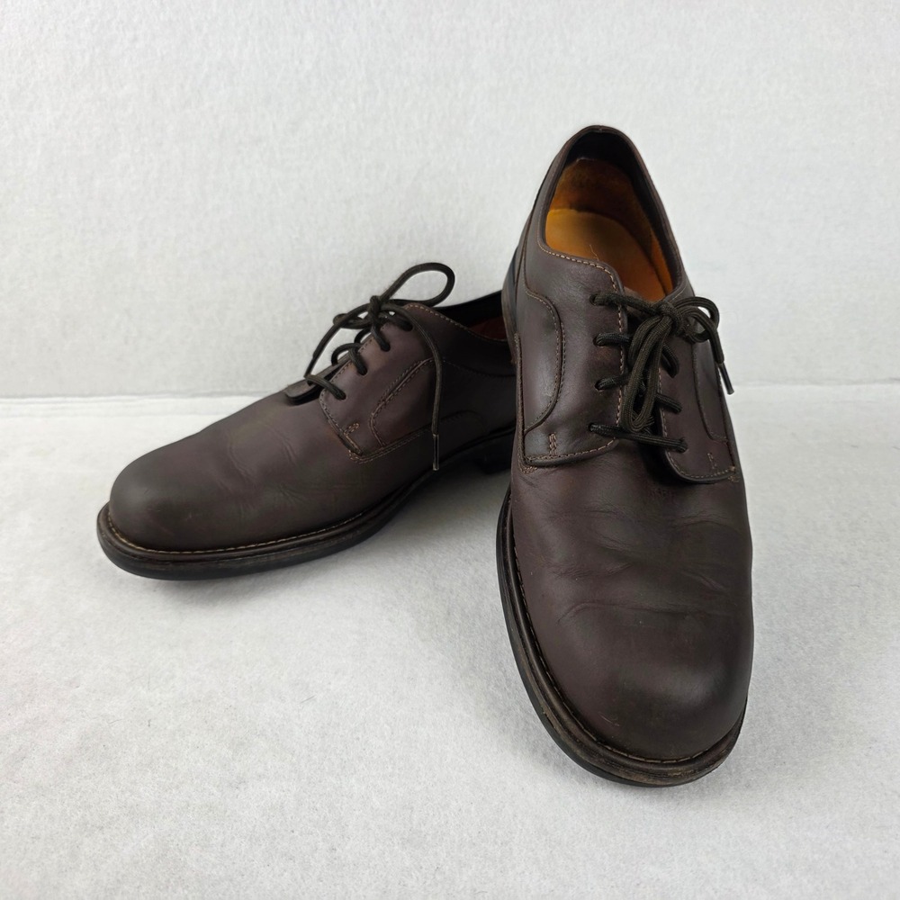 Timberland Mens 11W Brown Leather Plain Toe Oxford Lace Up Dress Shoes